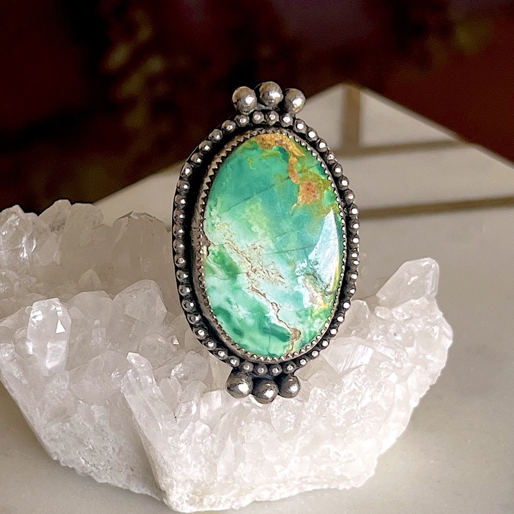 Navajo Sterling Silver Turquoise Ring - size 6